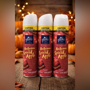 3x Glade Air Freshener Spray Autumn Spiced Apple 8.3 oz Limited Edition